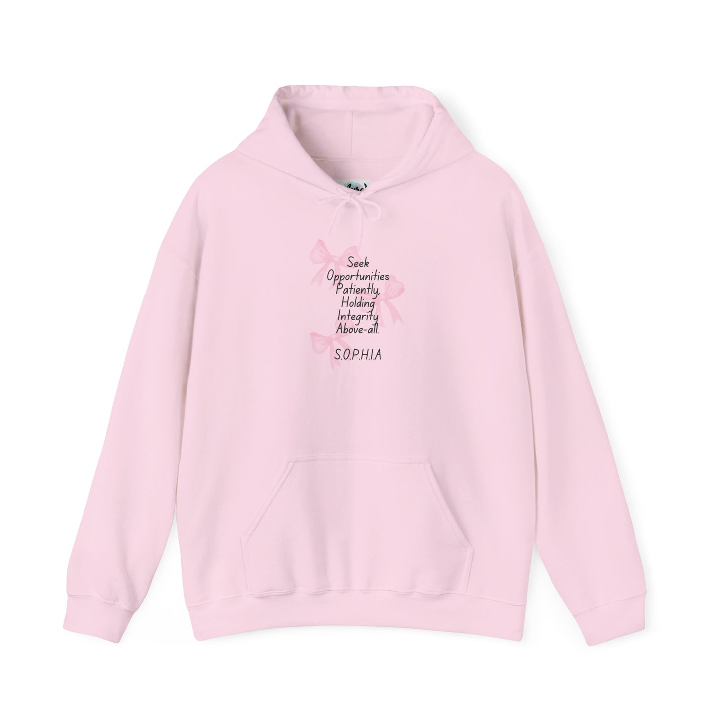 Personalized Pink Bow Hooded Sweatshirt