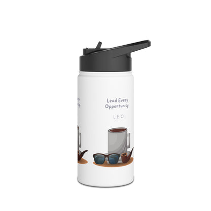 Personalized Initial Quote Sunglasses and Coffee Stainless Steel Water Bottle