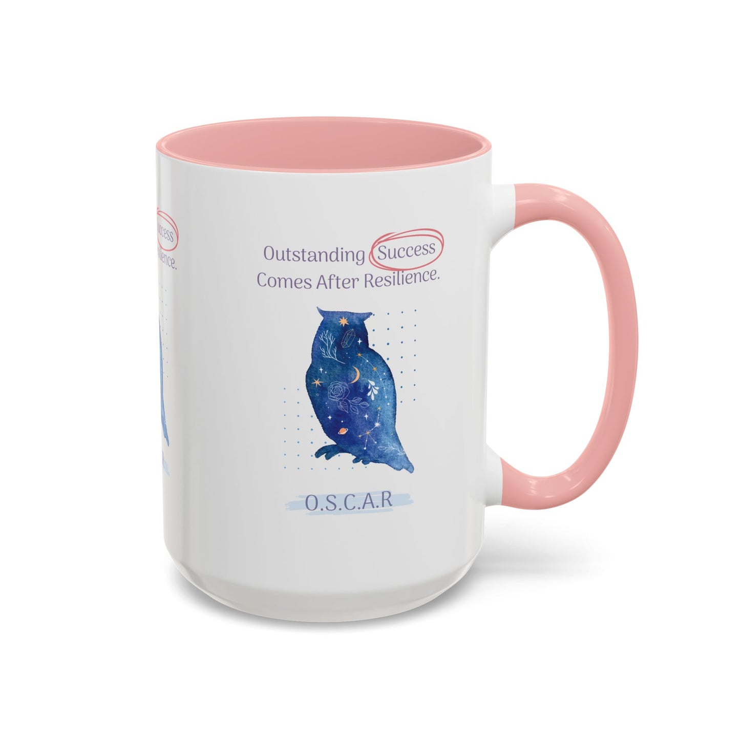 Personalized Initial Galaxy Owl Accent Coffee Mug