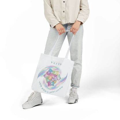 Personalized Initial Quote Pastel Cloud Canvas Tote Custom Name