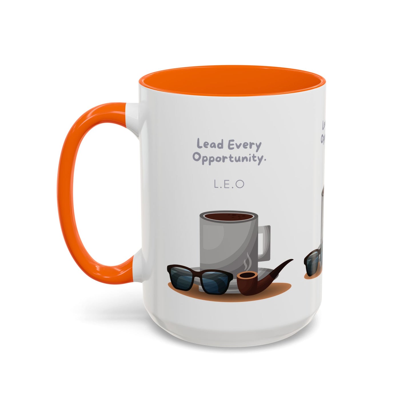 Personalized Initial Coffee and Sunglasses Accent Coffee Mug
