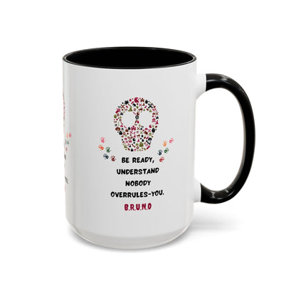 Personalized Initial Floral Skull Accent Coffee Mug