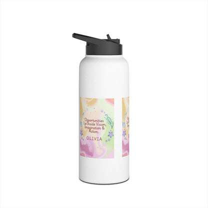 Personalized Initial Quote Ocean Theme Stainless Steel Water Bottle