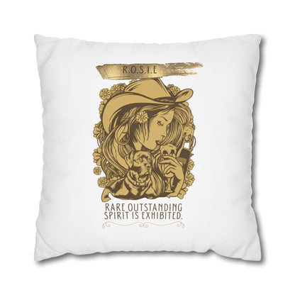 Personalized Initial Quote Golden Girl — Custom Sayings on Square Poly Canvas Pillowcase