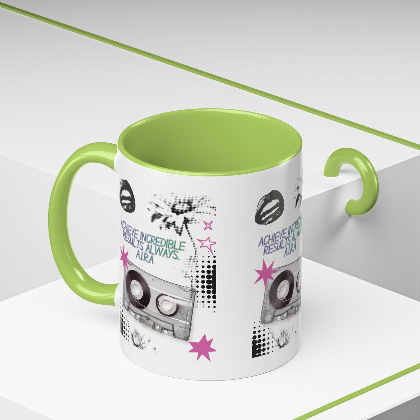 Personalized Cassette Vibes Accent Coffee Mug