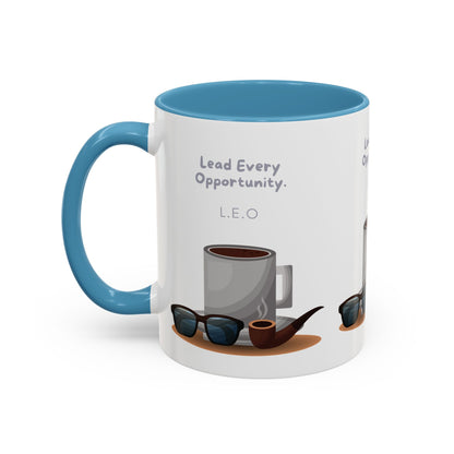 Personalized Initial Coffee and Sunglasses Accent Coffee Mug