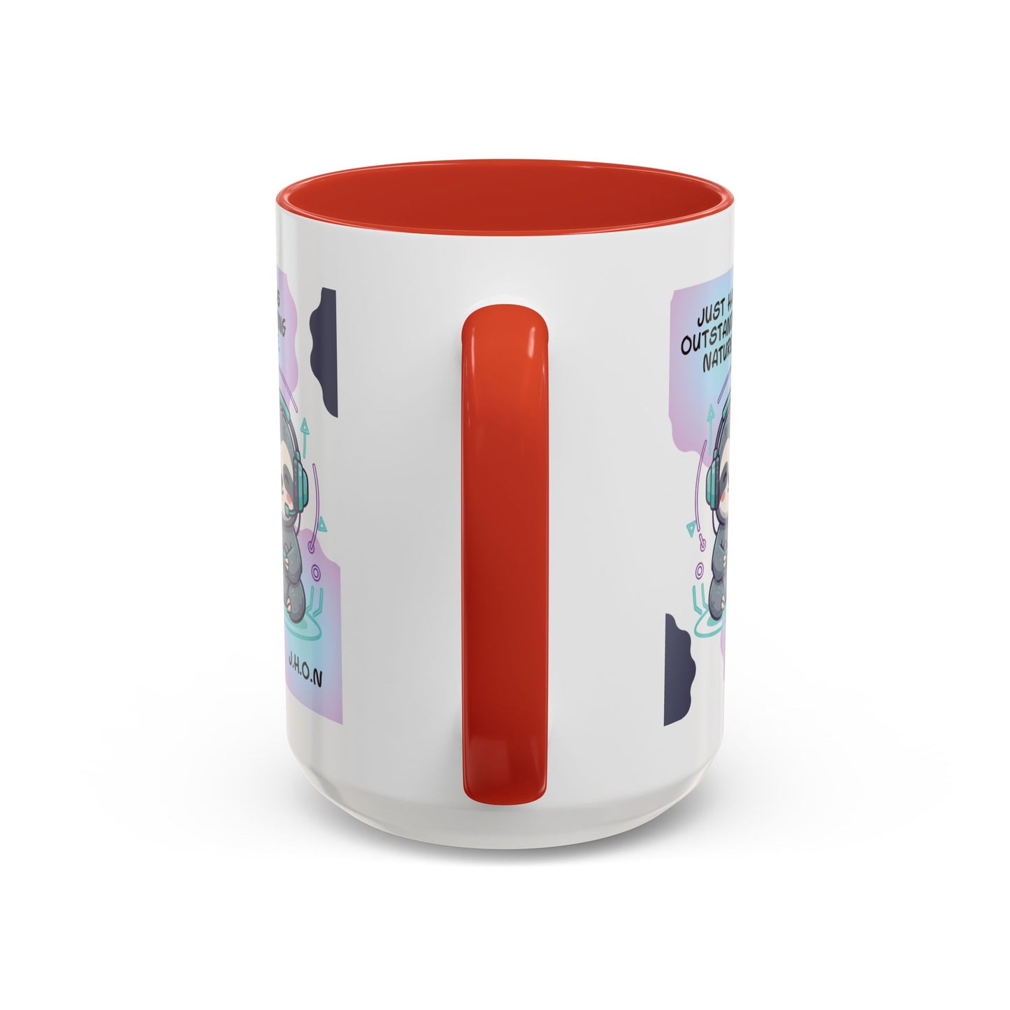 Personalized Initial Sloth Gamer Accent Coffee Mug