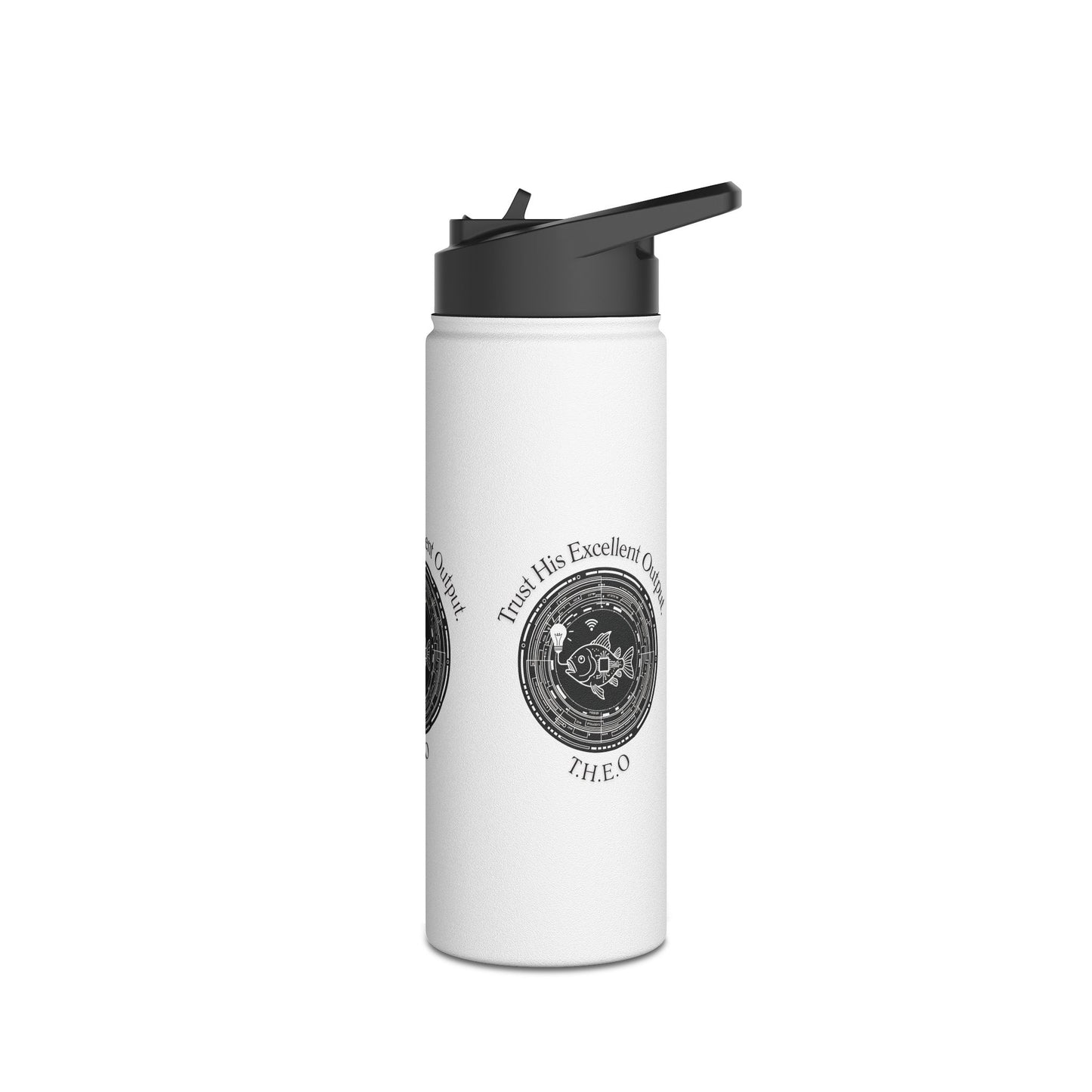Personalized Initial Quote Fish Stainless Steel Water Bottle