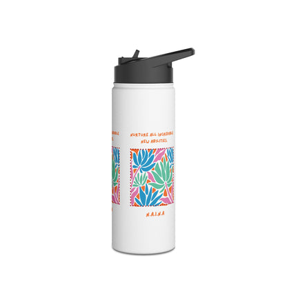 Personalized Initial Quote Floral Momentum Stainless Steel Water Bottle