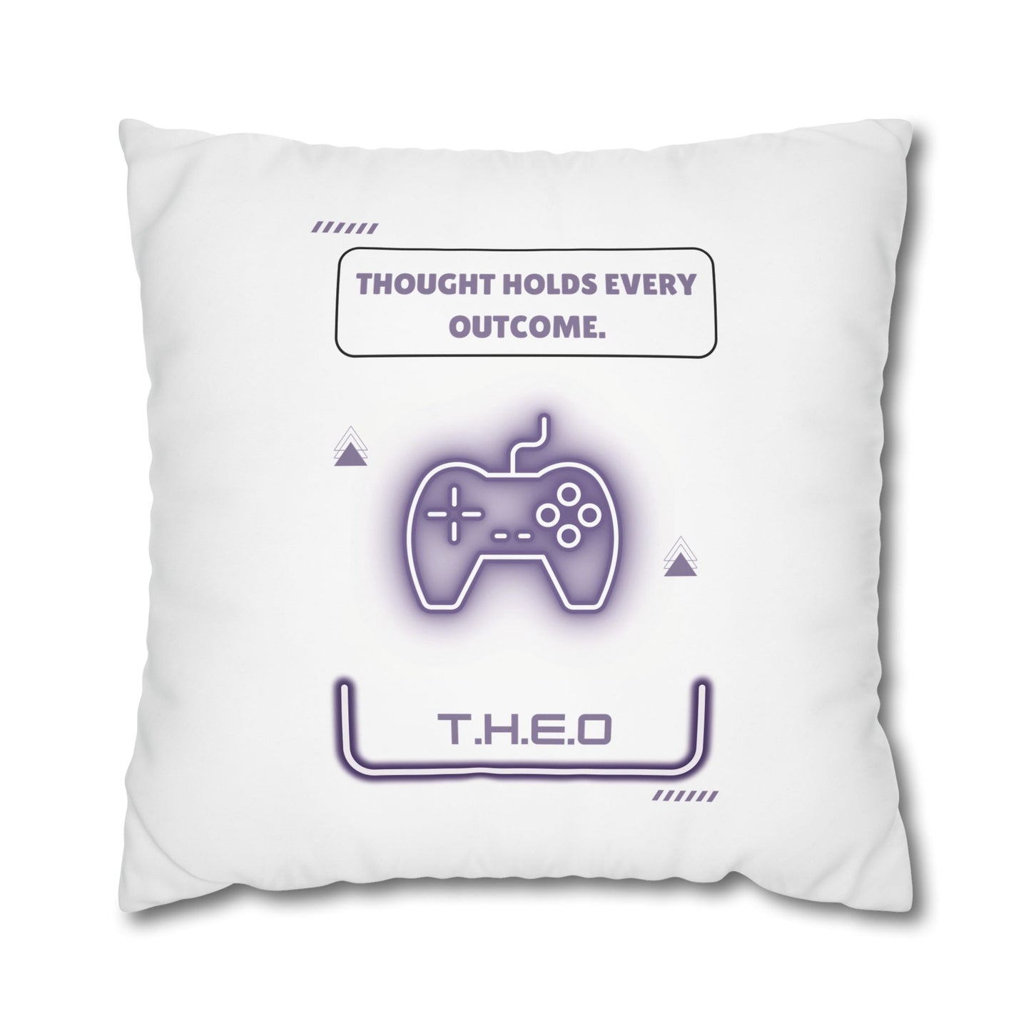 Personalized Initial Quote Game Controller — Custom Sayings on Square Poly Canvas Pillowcase