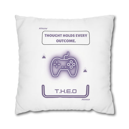 Personalized Initial Quote Game Controller — Custom Sayings on Square Poly Canvas Pillowcase