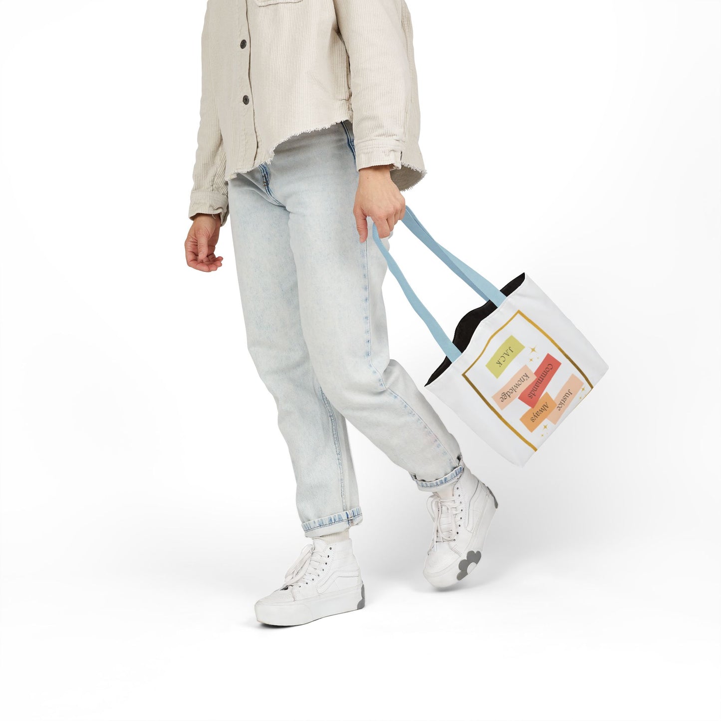 Personalized Initial Quote Inspirational Canvas Tote Custom Name