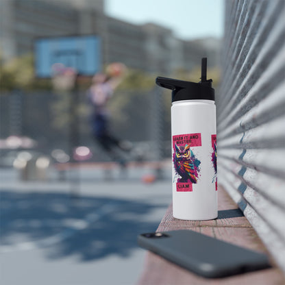 Personalized Initial Quote Owl Stainless Steel Water Bottle