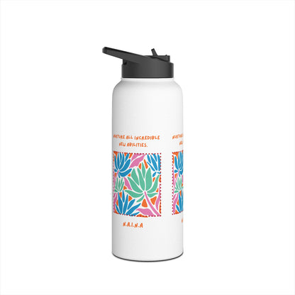 Personalized Initial Quote Floral Momentum Stainless Steel Water Bottle