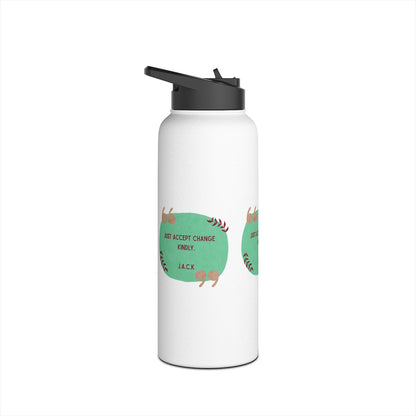 Personalized Initial Quote Oval Note Stainless Steel Water Bottle