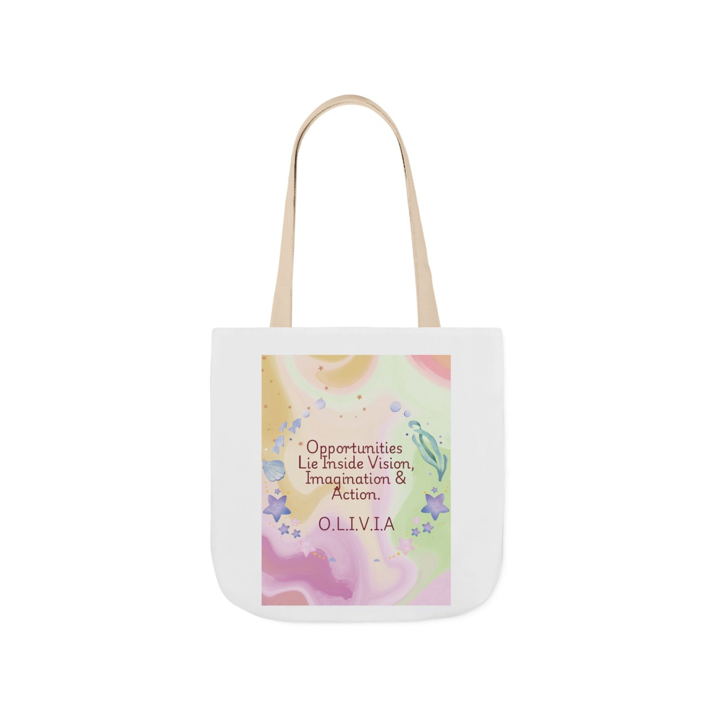Personalized Initial Quote Ocean Theme Canvas Tote Custom Name
