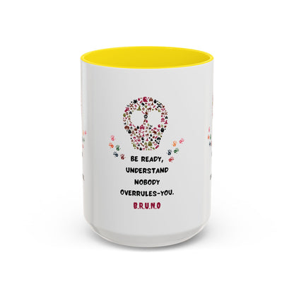 Personalized Initial Floral Skull Accent Coffee Mug