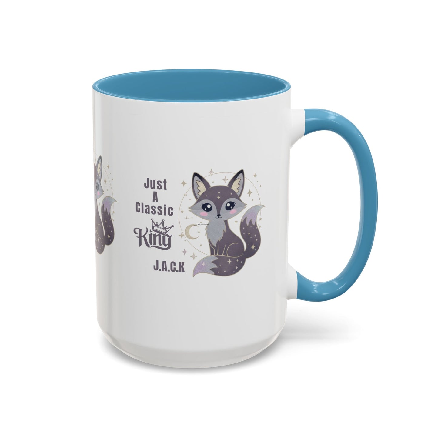 Personalized Initial Fox King Accent Coffee Mug