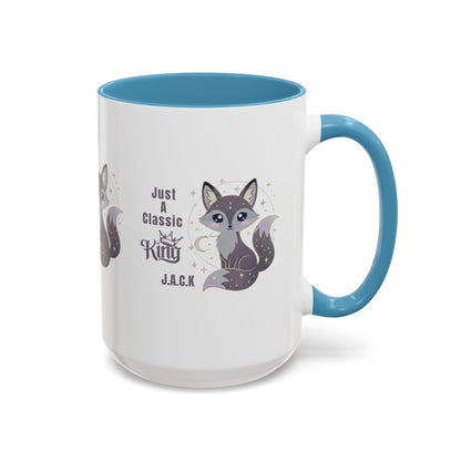 Personalized Initial Fox King Accent Coffee Mug