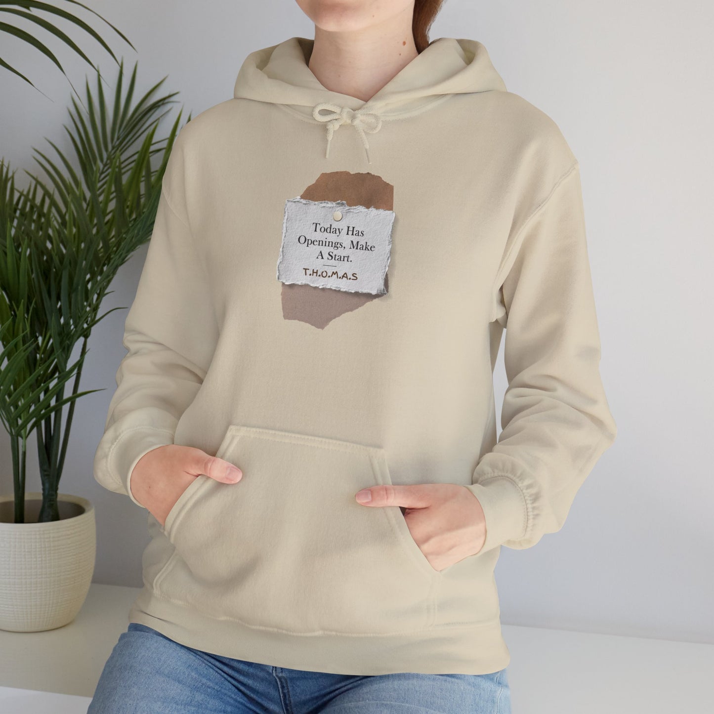 Personalized Torn Paper Motive Hooded Sweatshirt