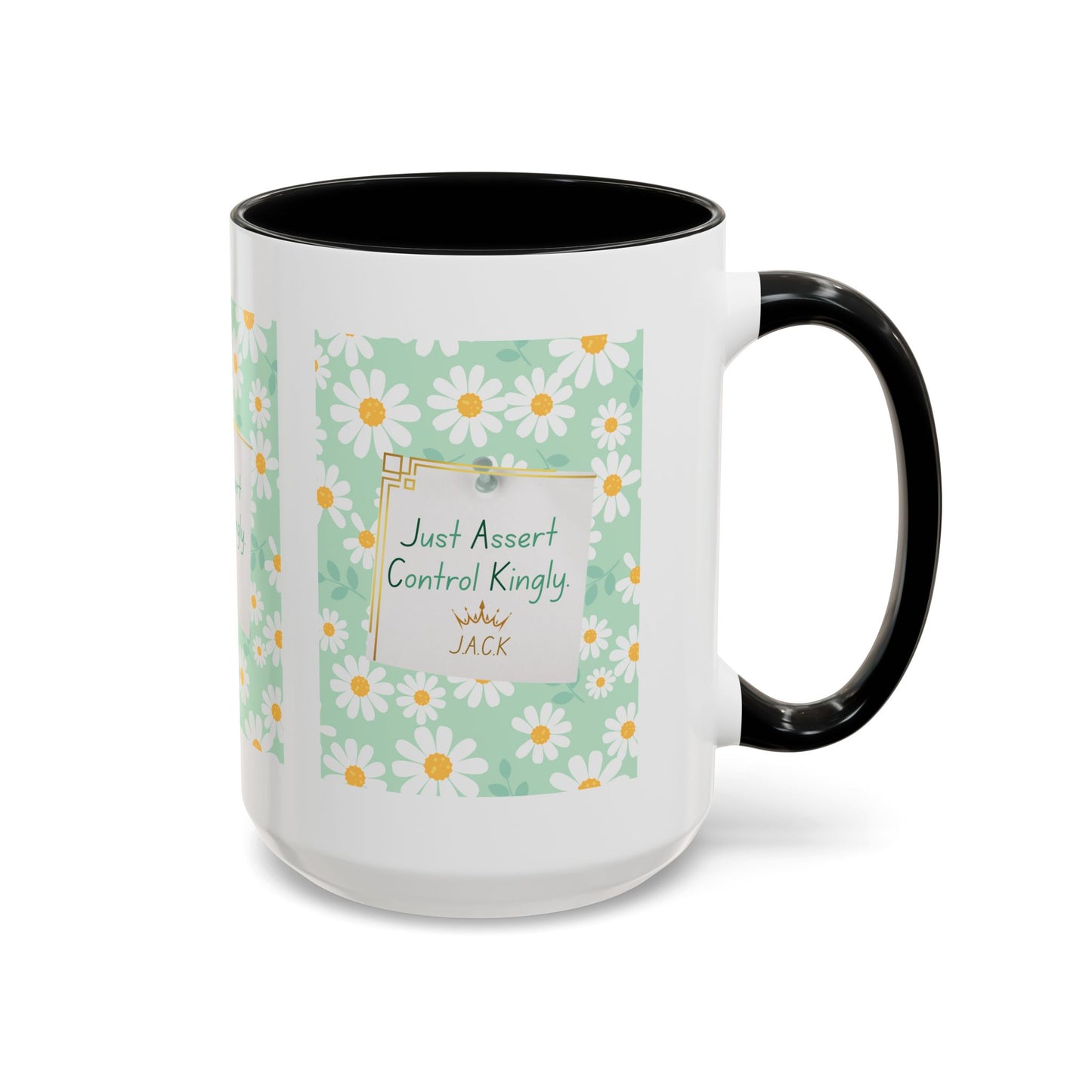 Personalized Floral Message Accent Coffee Mug