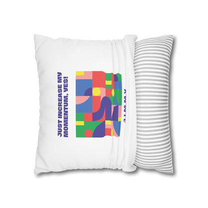 Personalized Initial Quote Colorful Momentum — Custom Sayings on Square Poly Canvas Pillowcase
