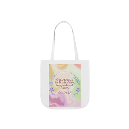 Personalized Initial Quote Ocean Theme Canvas Tote Custom Name