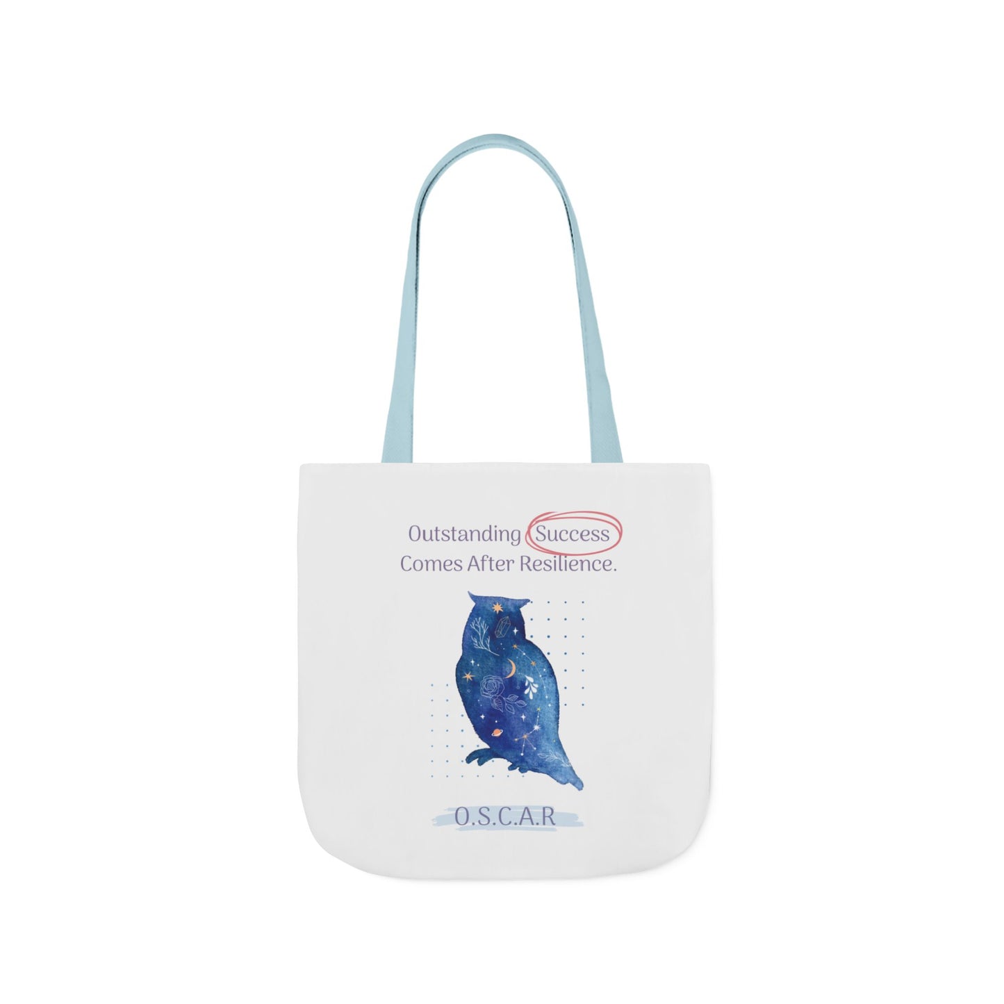 Personalized Initial Quote Owl Galaxy Canvas Tote Custom Name