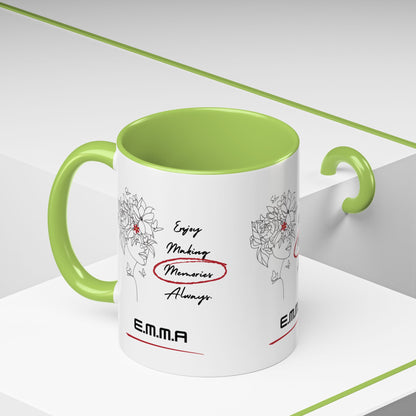 Personalized Initial Floral Girl Accent Coffee Mug