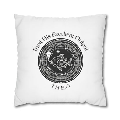 Personalized Initial Quote Fish — Custom Sayings on Square Poly Canvas Pillowcase