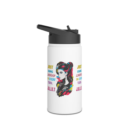 Personalized Initial Quote Vintage Girl Stainless Steel Water Bottle