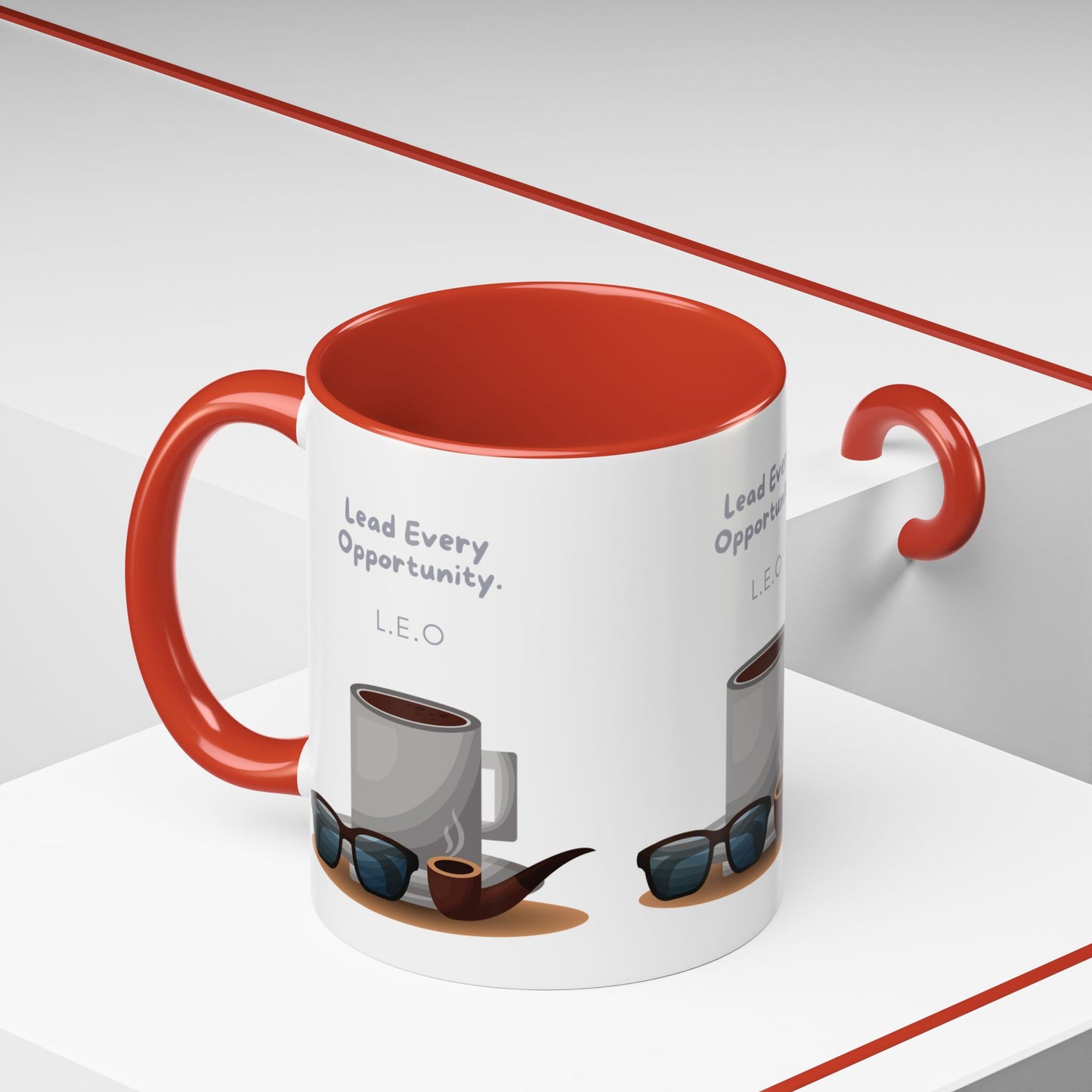 Personalized Initial Coffee and Sunglasses Accent Coffee Mug