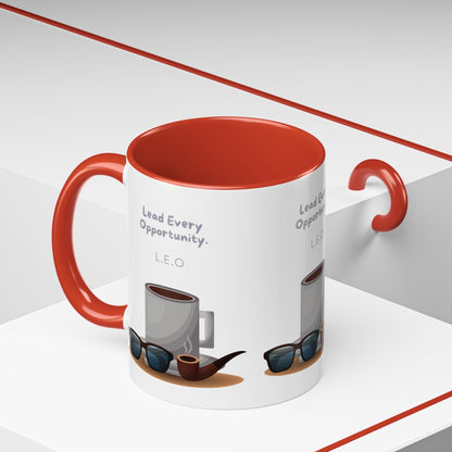 Personalized Initial Coffee and Sunglasses Accent Coffee Mug