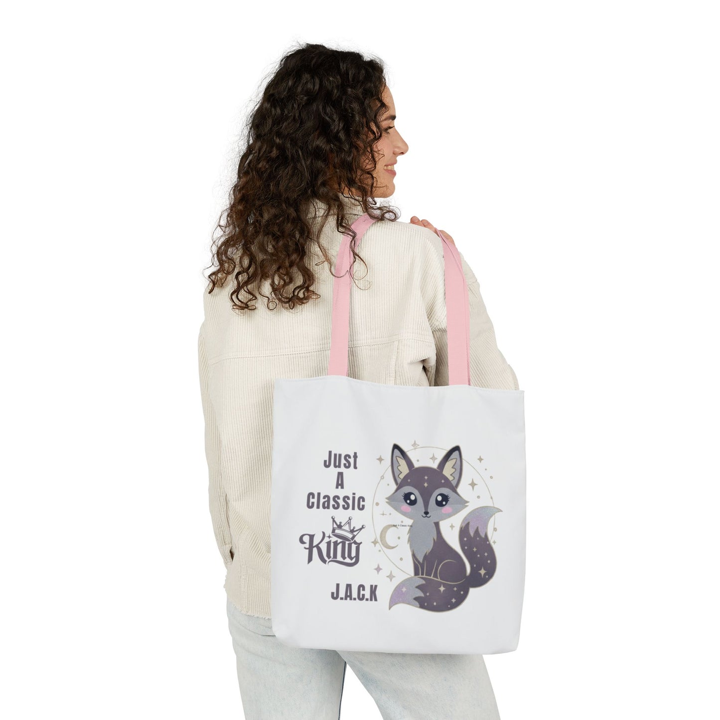 Personalized Initial Quote Fox King Canvas Tote Custom Name