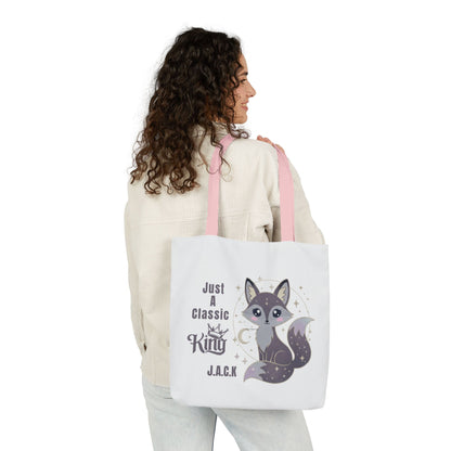 Personalized Initial Quote Fox King Canvas Tote Custom Name
