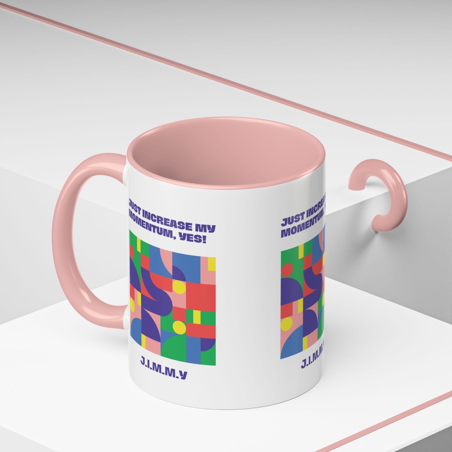 Personalized Initial Colorful Momentum Accent Coffee Mug