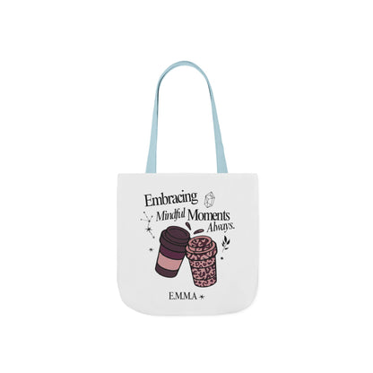 Personalized Initial Quote Coffee Cup Canvas Tote Custom Name