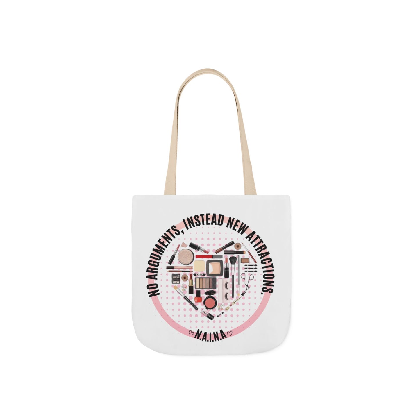 Personalized Initial Quote Cosmetic Heart Canvas Tote Custom Name