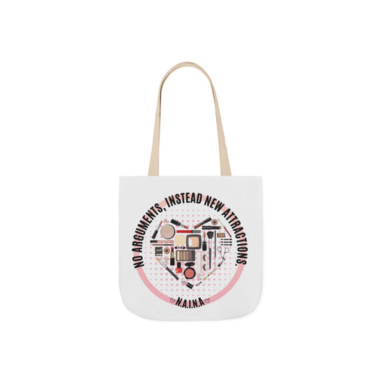 Personalized Initial Quote Cosmetic Heart Canvas Tote Custom Name