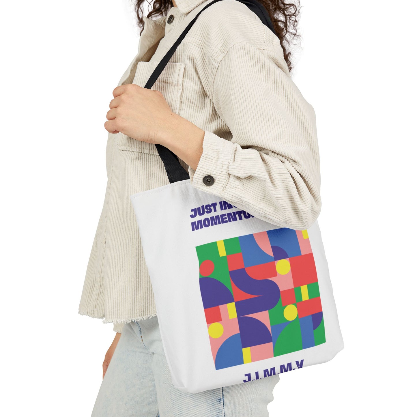 Personalized Initial Quote Colorful Momentum Canvas Tote Custom Name