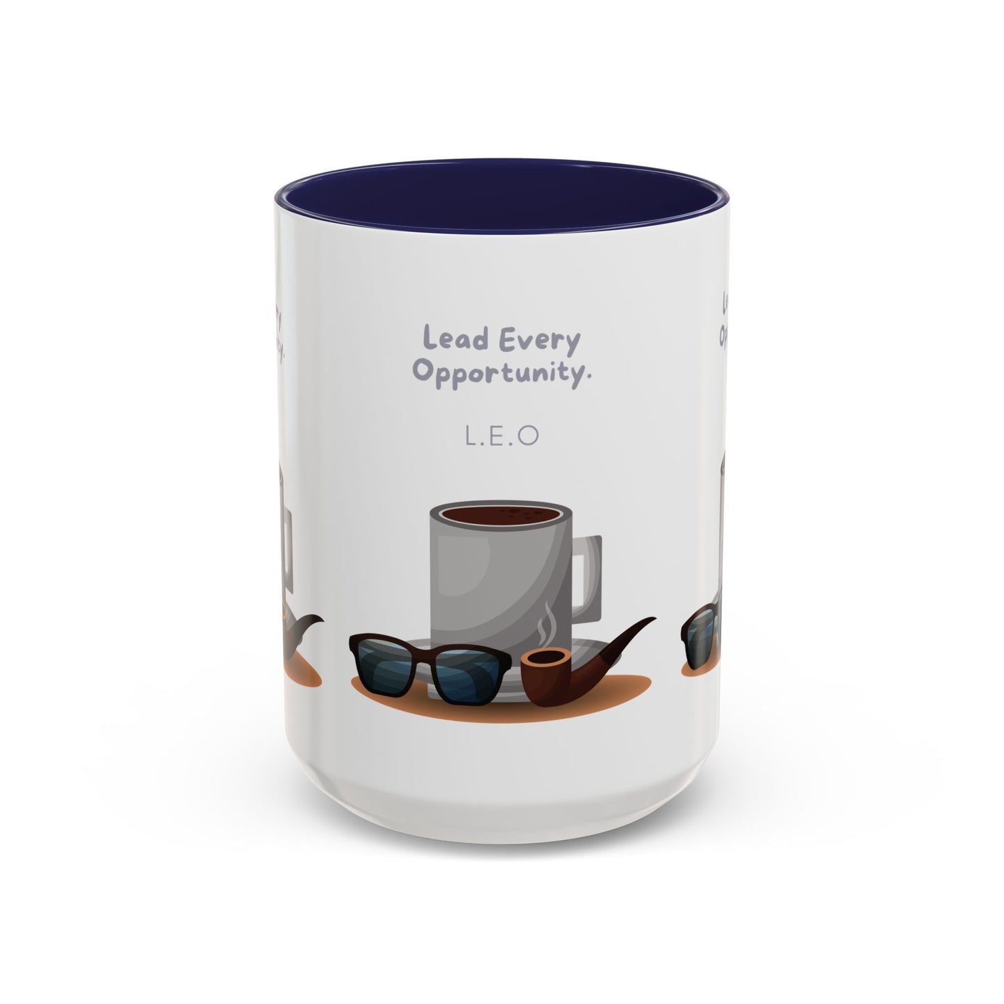 Personalized Initial Coffee and Sunglasses Accent Coffee Mug