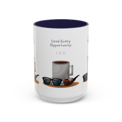 Personalized Initial Coffee and Sunglasses Accent Coffee Mug