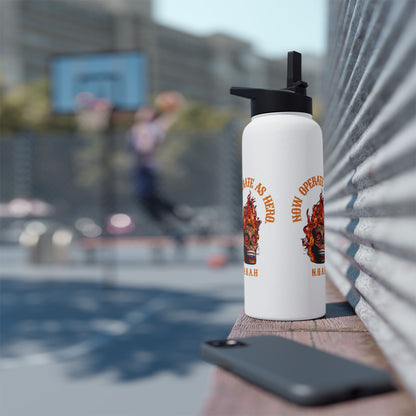 Personalized Initial Quote Fire Skull Stainless Steel Water Bottle