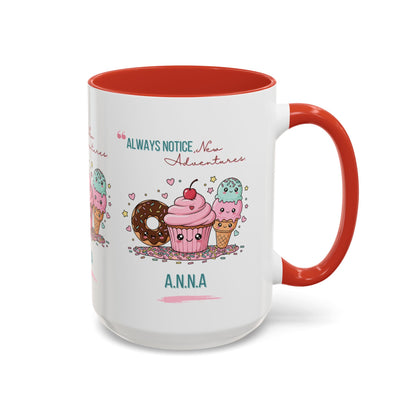 Personalized Initial Sweet Treat Accent Coffee Mug