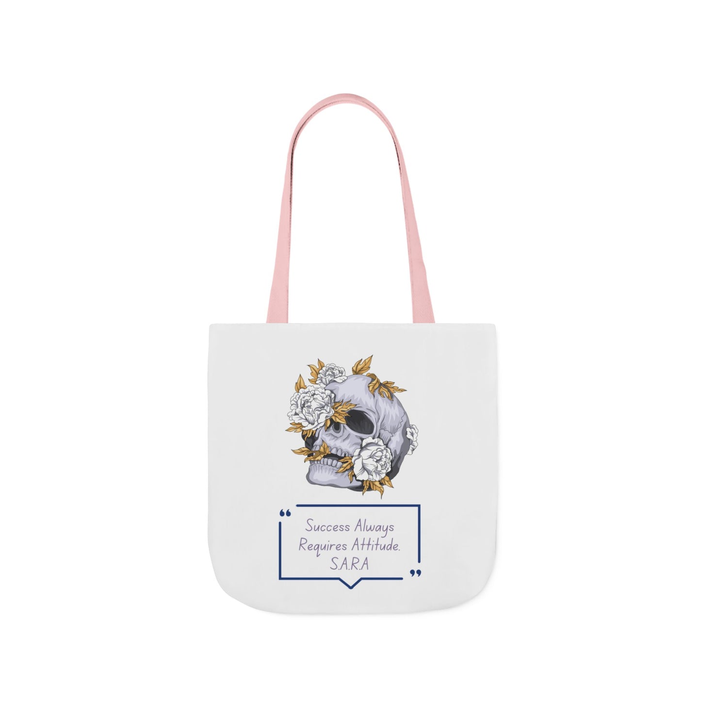 Personalized Initial Quote Floral Skull Canvas Tote Custom Name