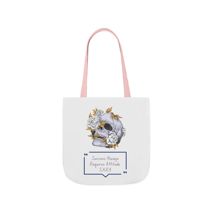 Personalized Initial Quote Floral Skull Canvas Tote Custom Name