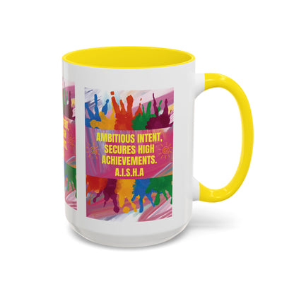 Personalized Initial Colorful Paint Accent Coffee Mug