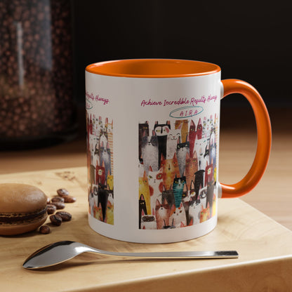 Personalized Initial Cat Collage Accent Coffee Mug