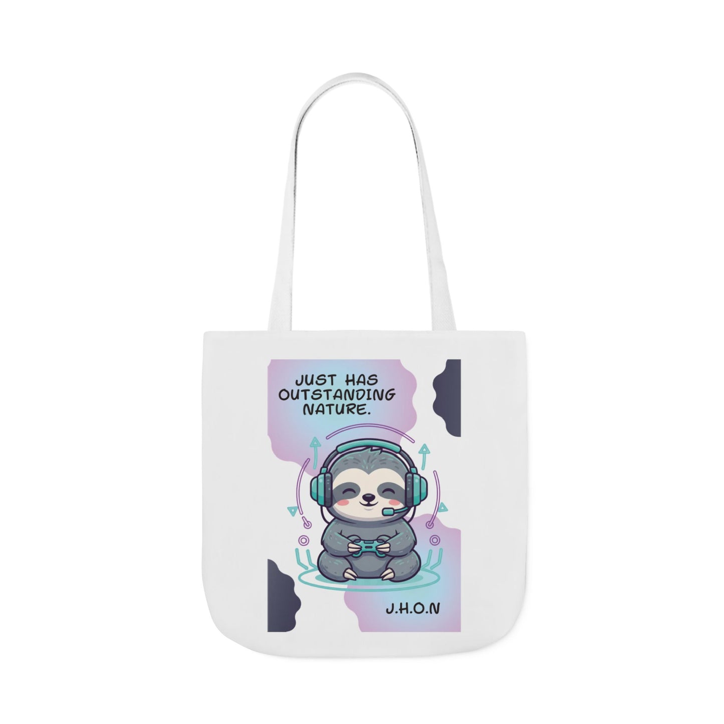 Personalized Initial Quote Sloth Gamer Canvas Tote Custom Name