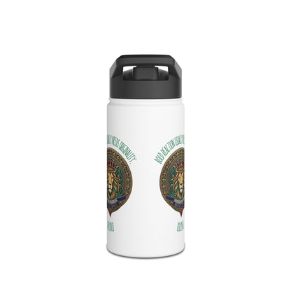 Personalized Initial Quote Circled Lion Stainless Steel Water Bottle
